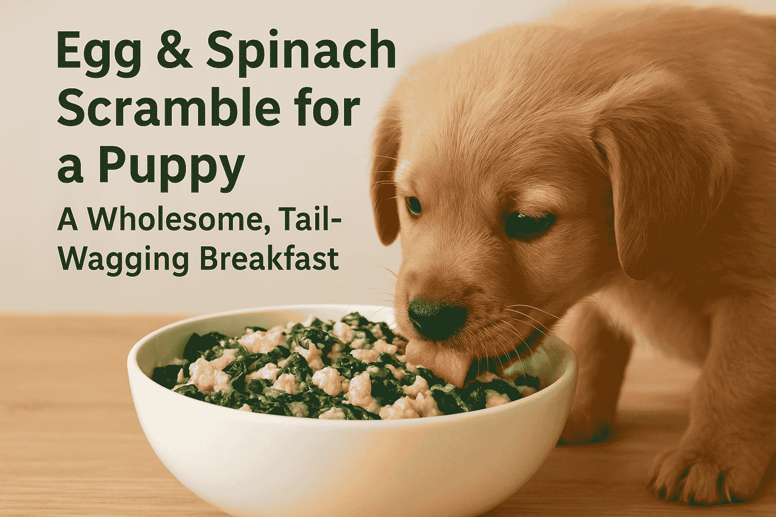 Egg & Spinach Scramble for a Puppy